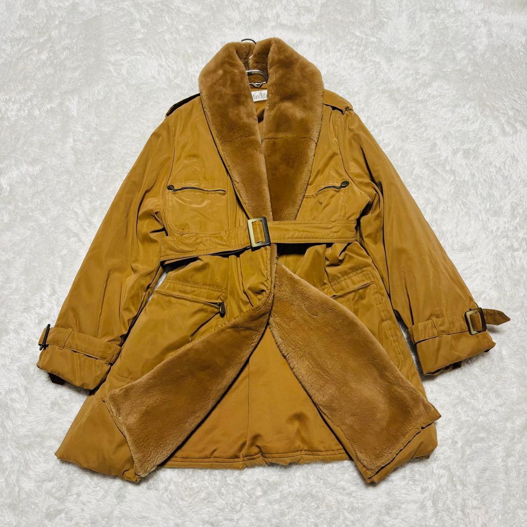 美品 MaxMara 最高級 白タグ コート テディベアコート ベルト 女優襟