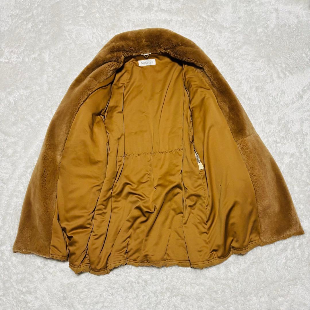 美品 MaxMara 最高級 白タグ コート テディベアコート ベルト 女優襟