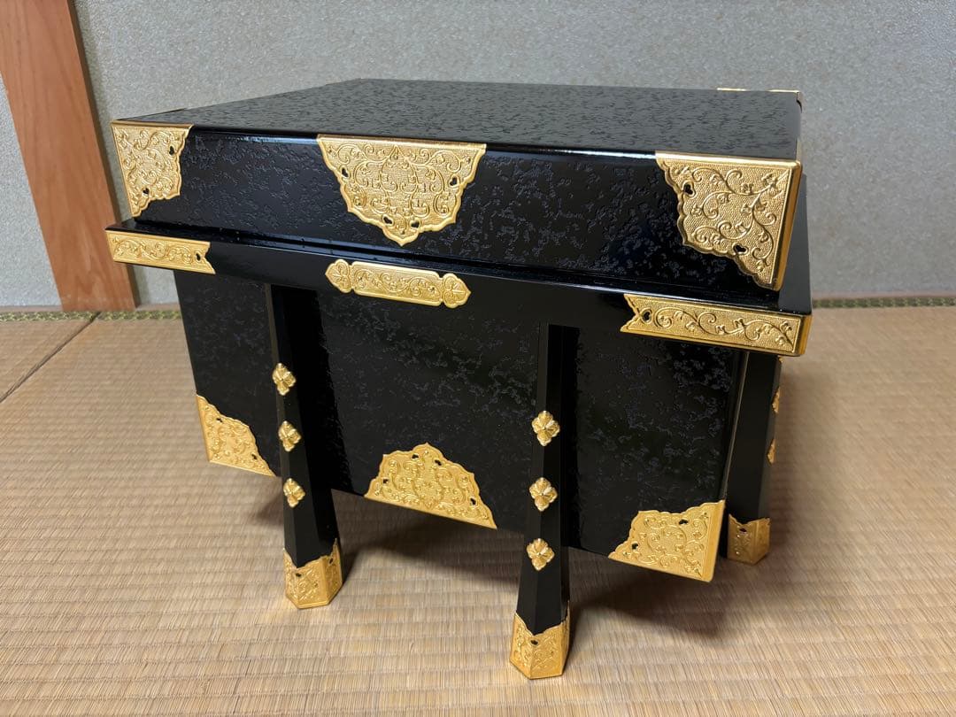 五月人形飾り台　収納箱 黒色