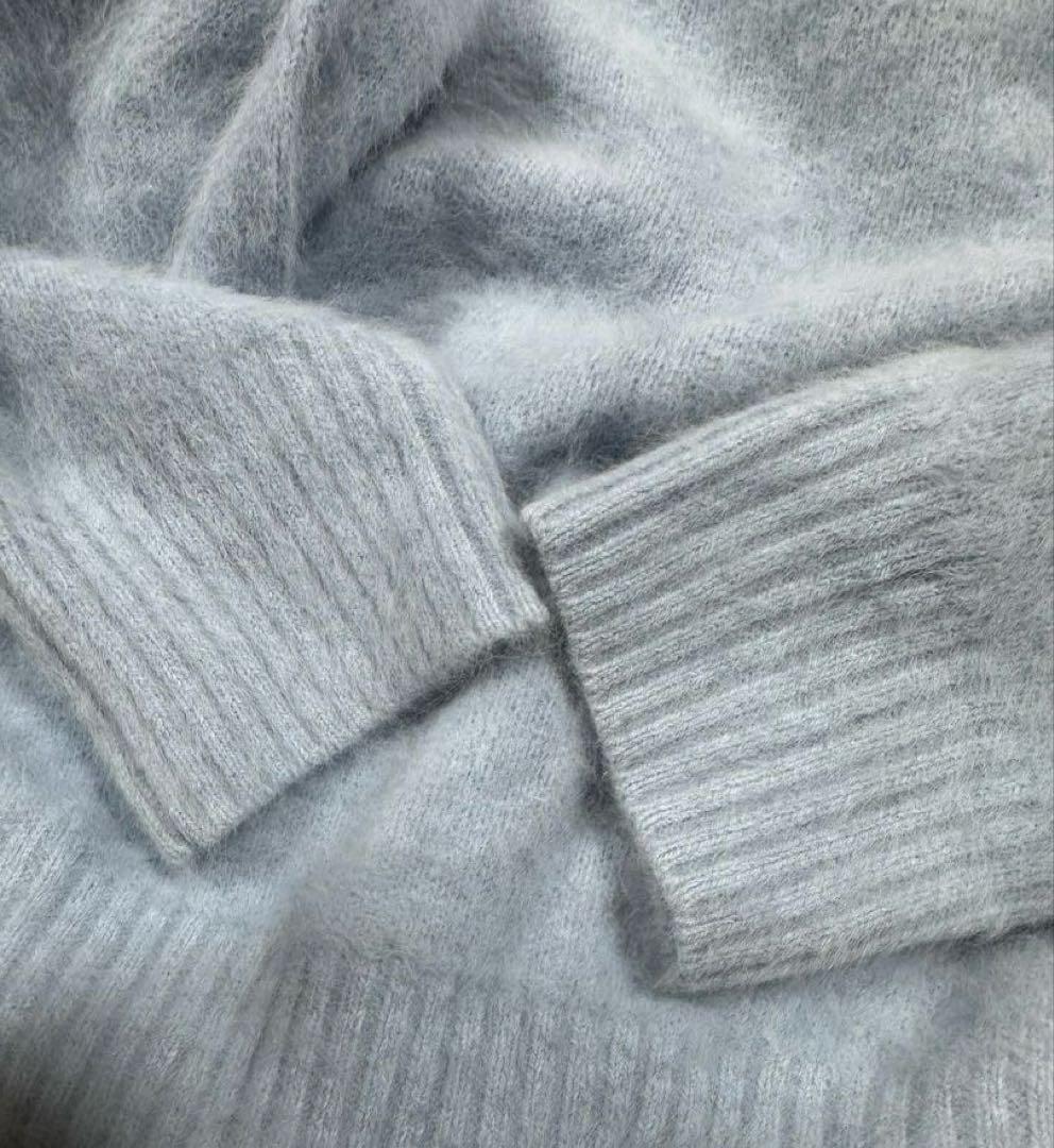 ROUGE VIF フォックス カシミヤ混 ライトブルー タートルネックセーター