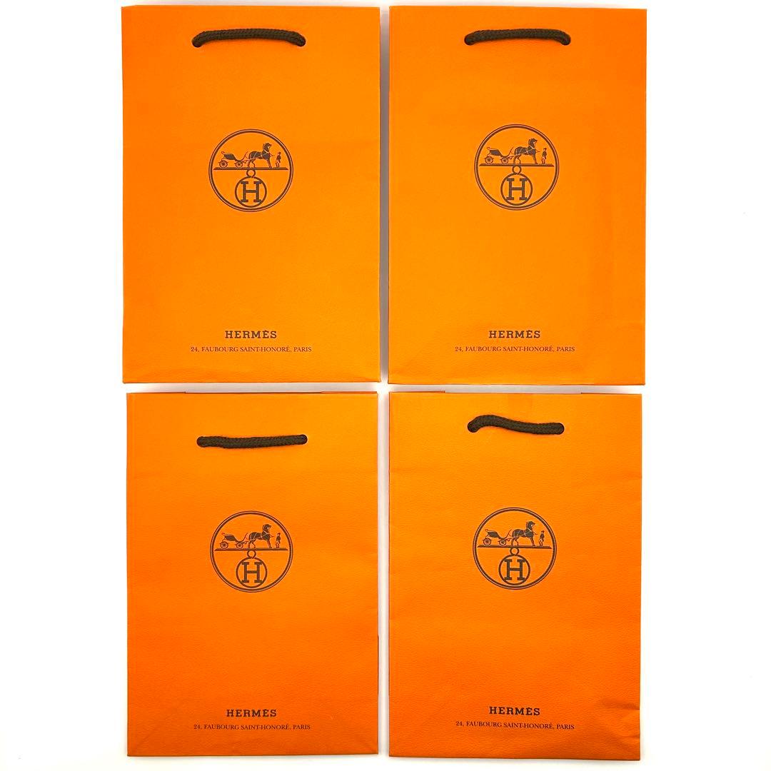 【新品未使用級】エルメス 正規品 ショッパー32枚 オレンジ 紙袋 小さいサイズ