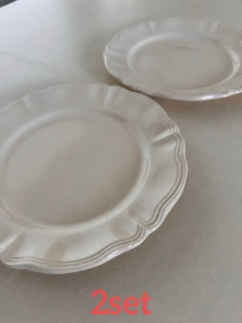 ディゴワン サルグミンヌ窯　花リム　【平皿　デザートプレート　2枚セット】美品