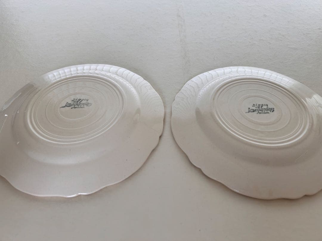 ディゴワン サルグミンヌ窯　花リム　【平皿　デザートプレート　2枚セット】美品