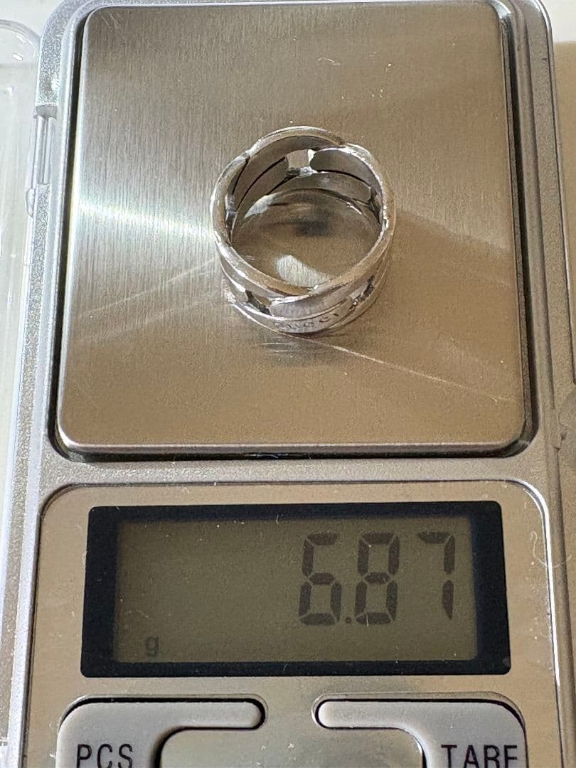 GUCCI チェーンモチーフワイドリング 刻印サイズ:10号【箱/ポーチ付】