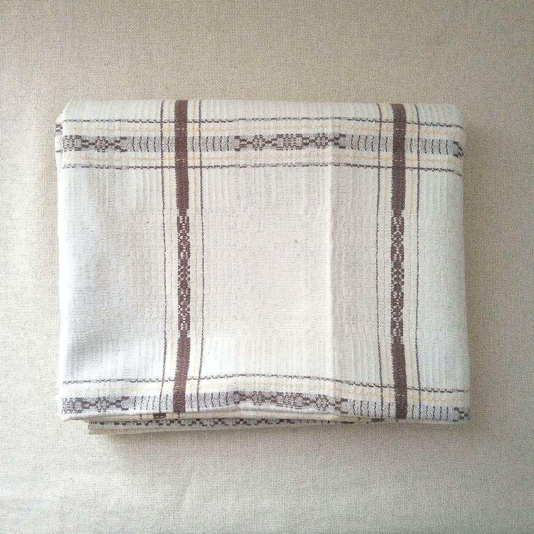 リネンのクロス（茶色x黄色）/手工芸/スウェーデン/北欧ヴィンテージ