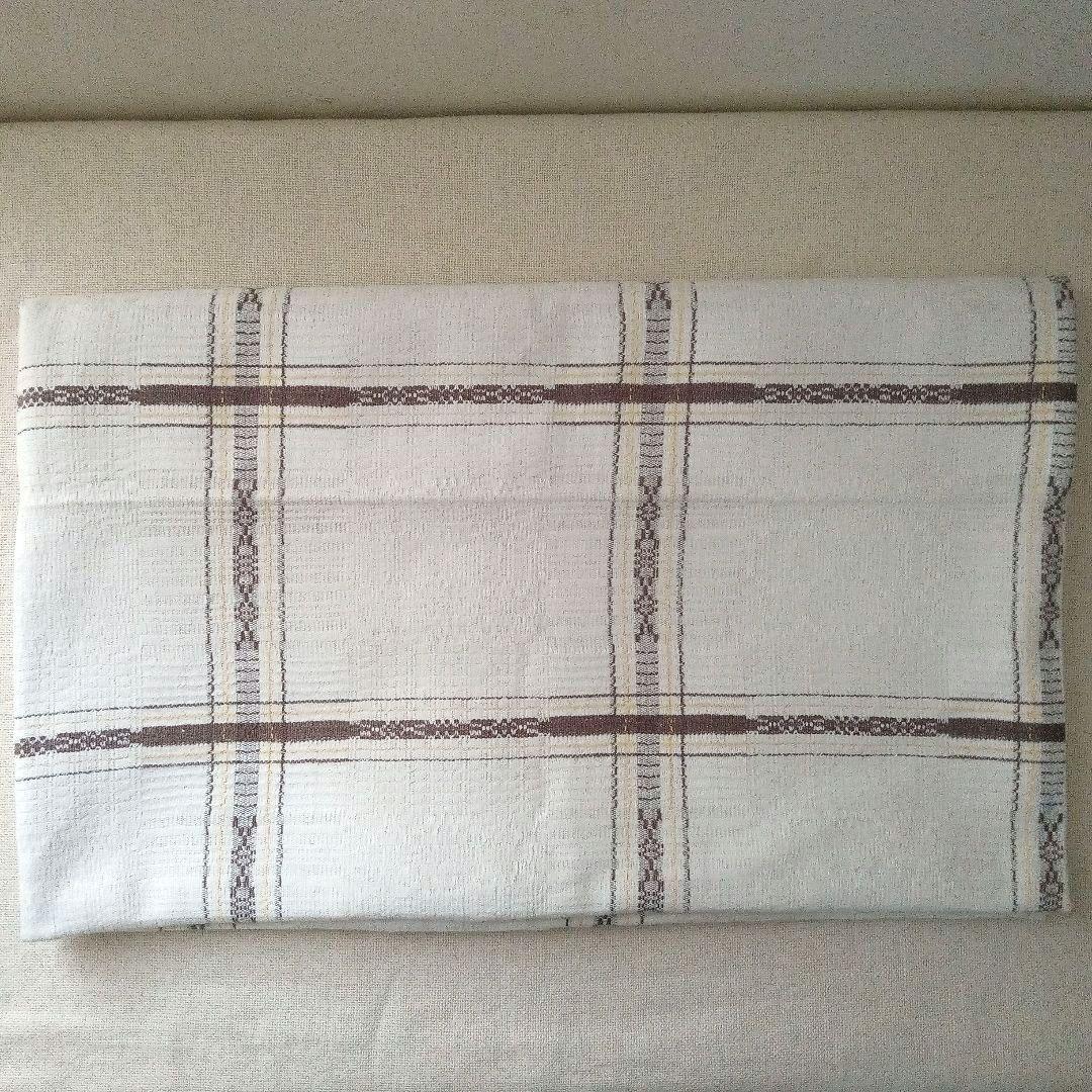 リネンのクロス（茶色x黄色）/手工芸/スウェーデン/北欧ヴィンテージ