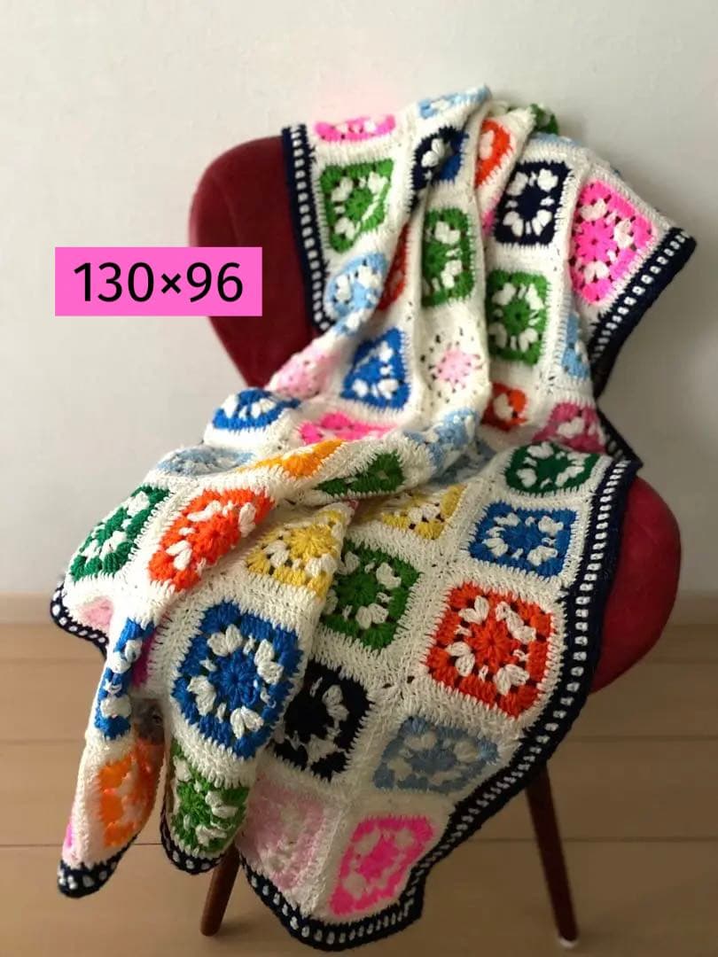 ✨️レトロ✨️モチーフ編み　マルチカバー　ブランケット