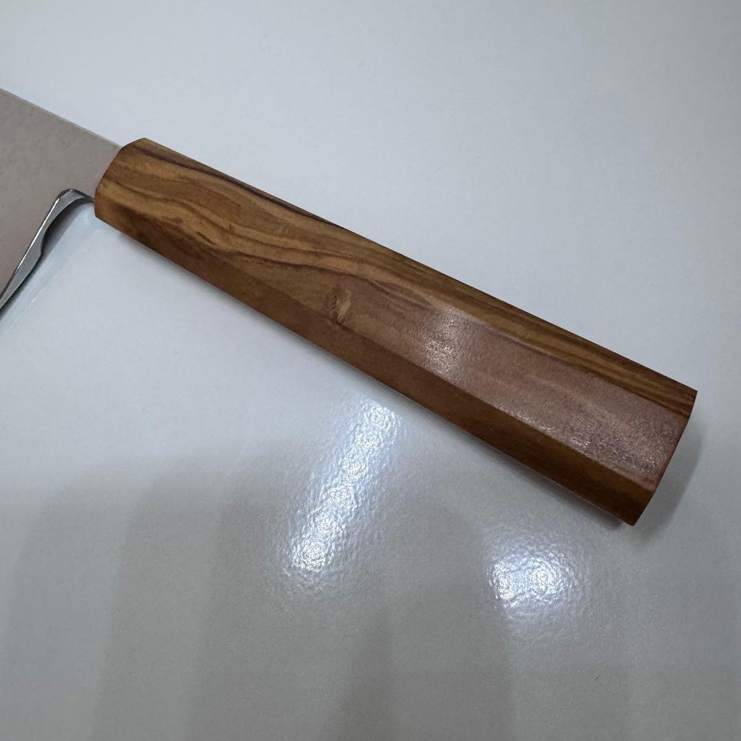 210mm 出刃包丁 鏡面仕上げ 天然木八角柄 全鋼 和包丁