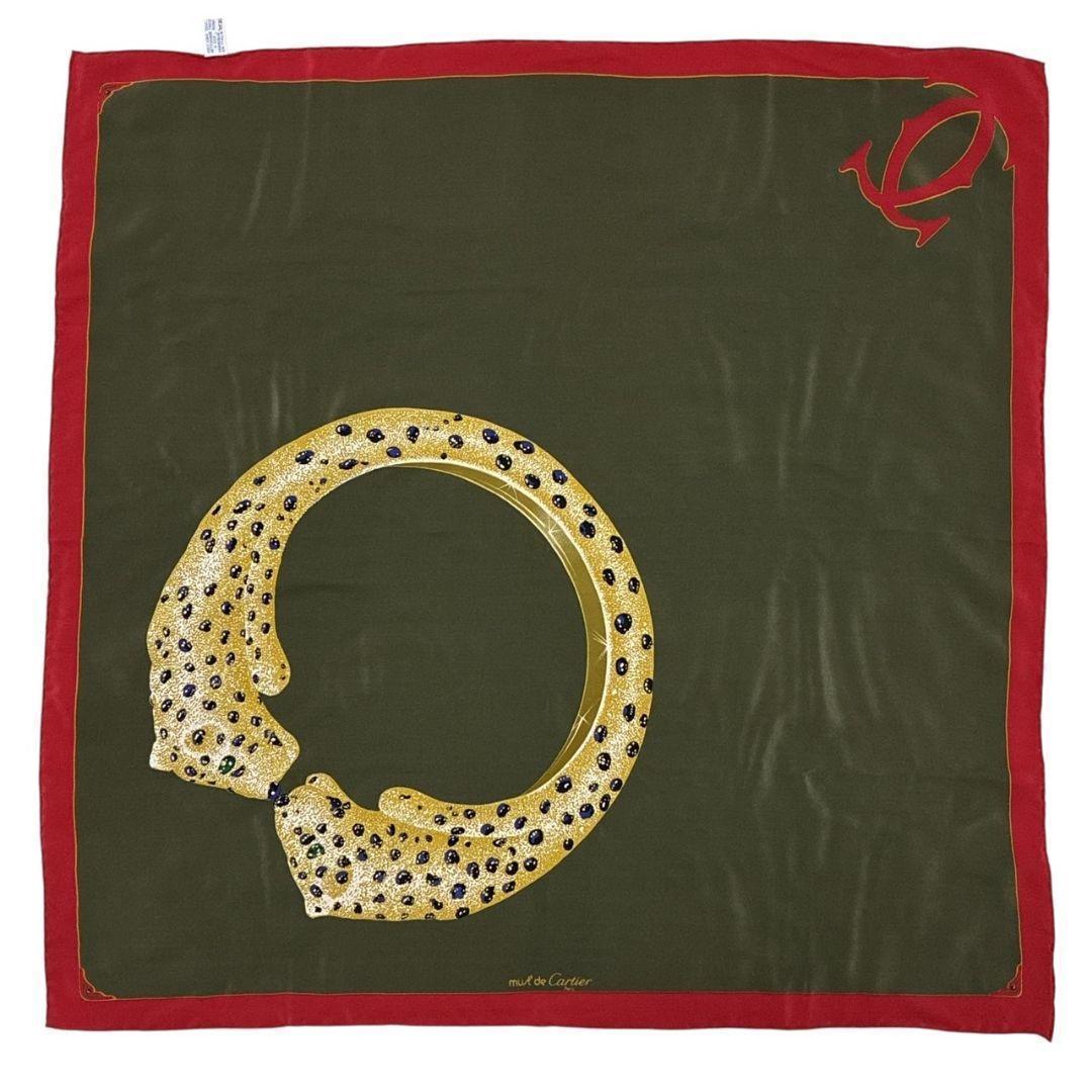 極美品✨Cartie カルティエ シルク イタリア 大判スカーフ ストール ロゴ