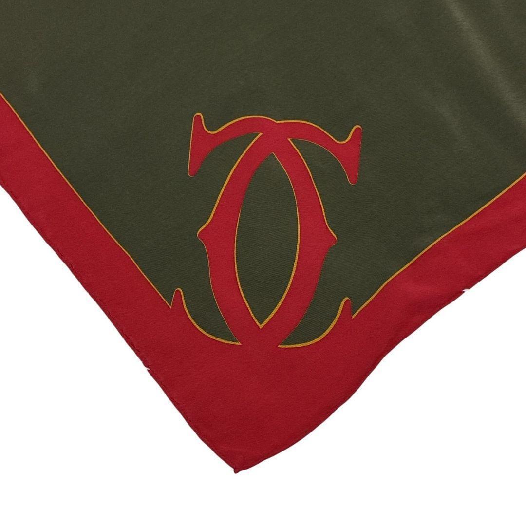 極美品✨Cartie カルティエ シルク イタリア 大判スカーフ ストール ロゴ