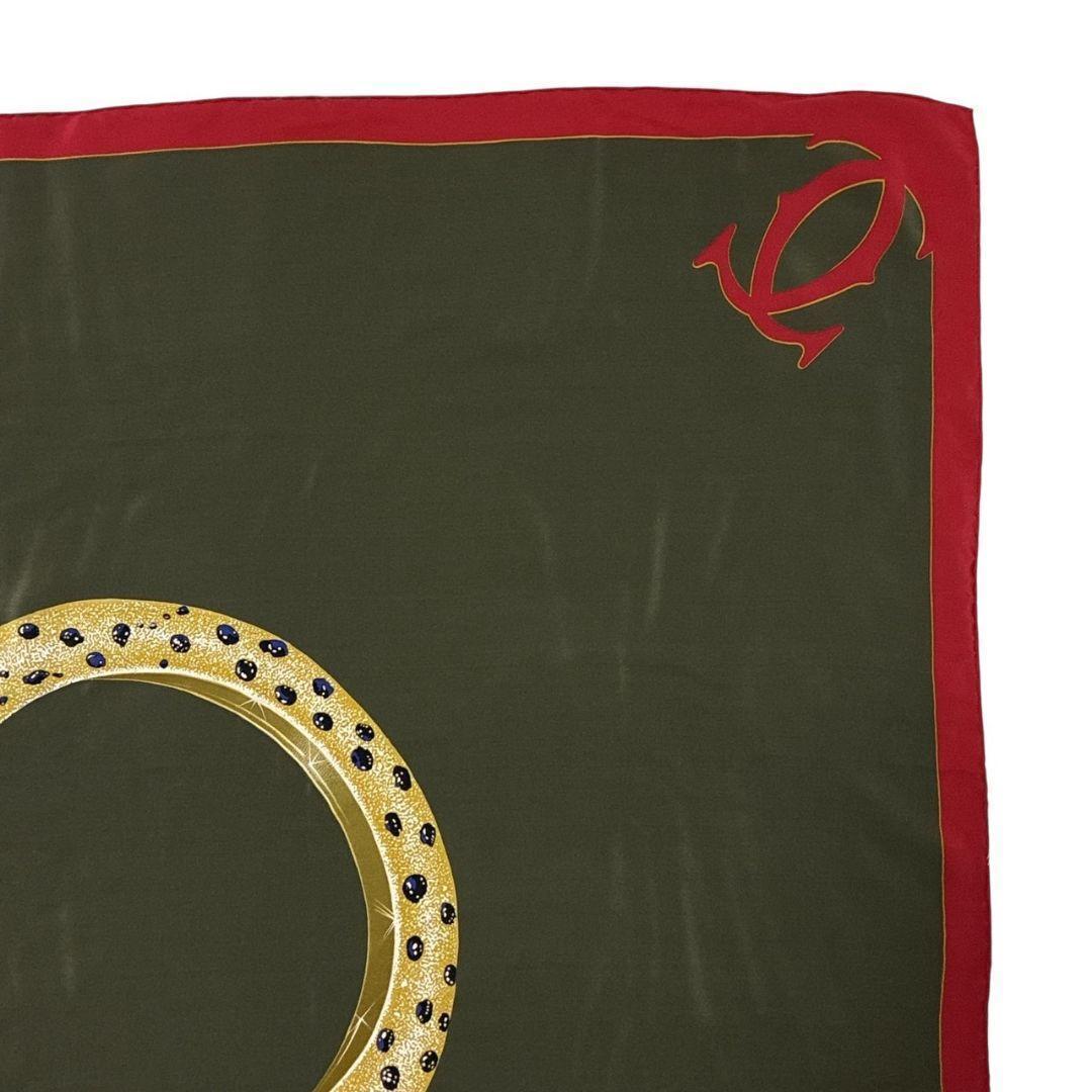 極美品✨Cartie カルティエ シルク イタリア 大判スカーフ ストール ロゴ