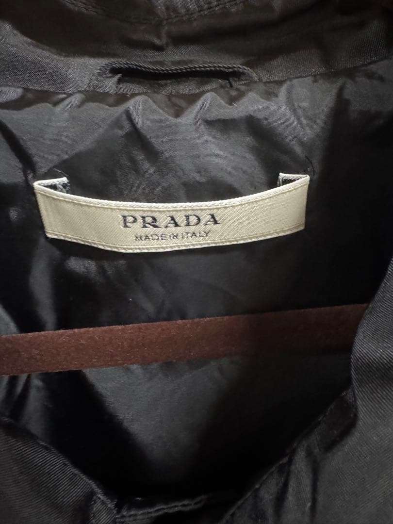 PRADA ナイロンステンカラーコート ブラック