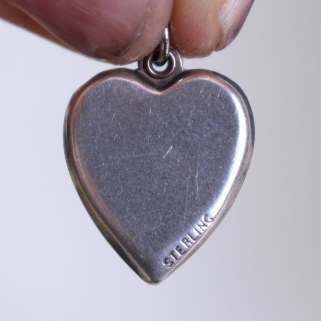 40s　スウィートハートジュエリー　WW2　シルバー　チャーム　勿忘草　古着