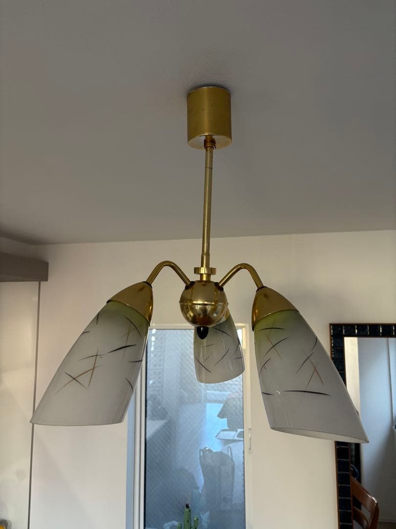 ミッドセンチュリー　usa製　3灯ペンダントライト