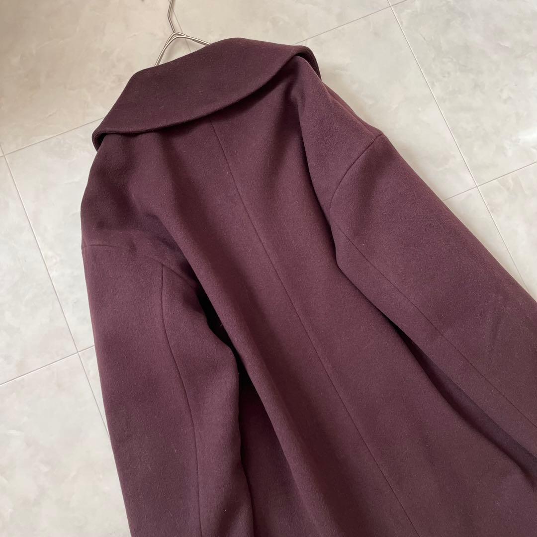 Spick&Span ダブルチェスターコート ロングF 茶系ワイド丈秋冬