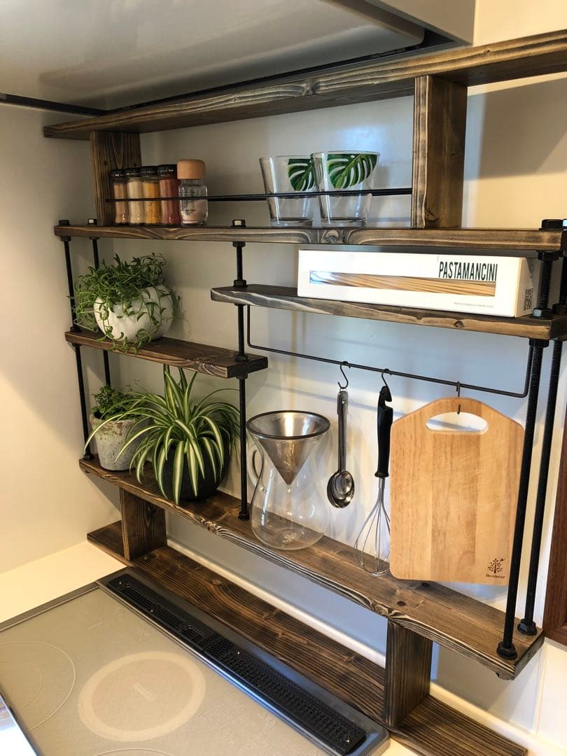 地震でも倒れない突っ張れるキッチンラックCentral☆☆スパイス収納☆