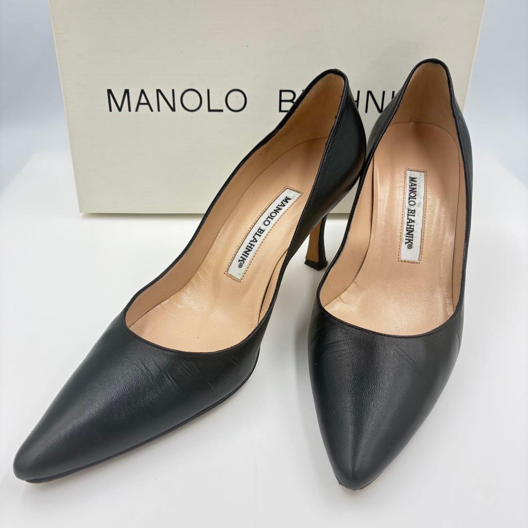 超美品✨MANOLO BLAHNIK 黒 レザー パンプス 36サイズ 保存袋