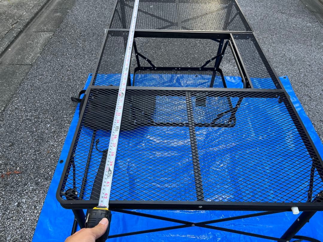 ロゴス(LOGOS) アイアンメッシュ テーブル　収納バック付き