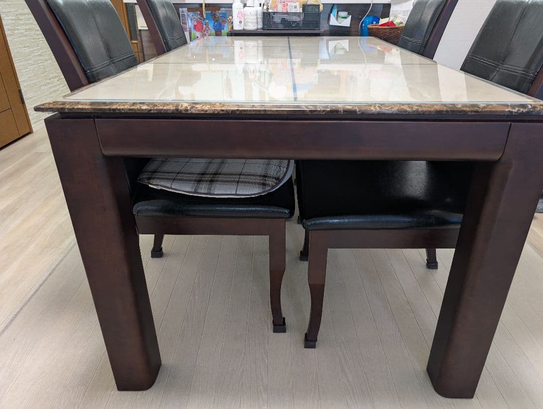 【美品】高級ダイニングテーブルセット　150サイズ ベルグN150