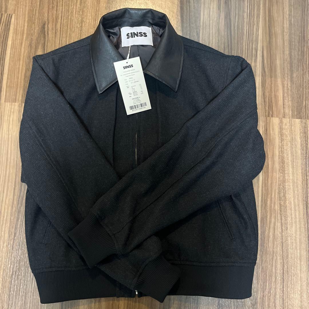SINSS ツイードショートブルゾン　チャコール　s