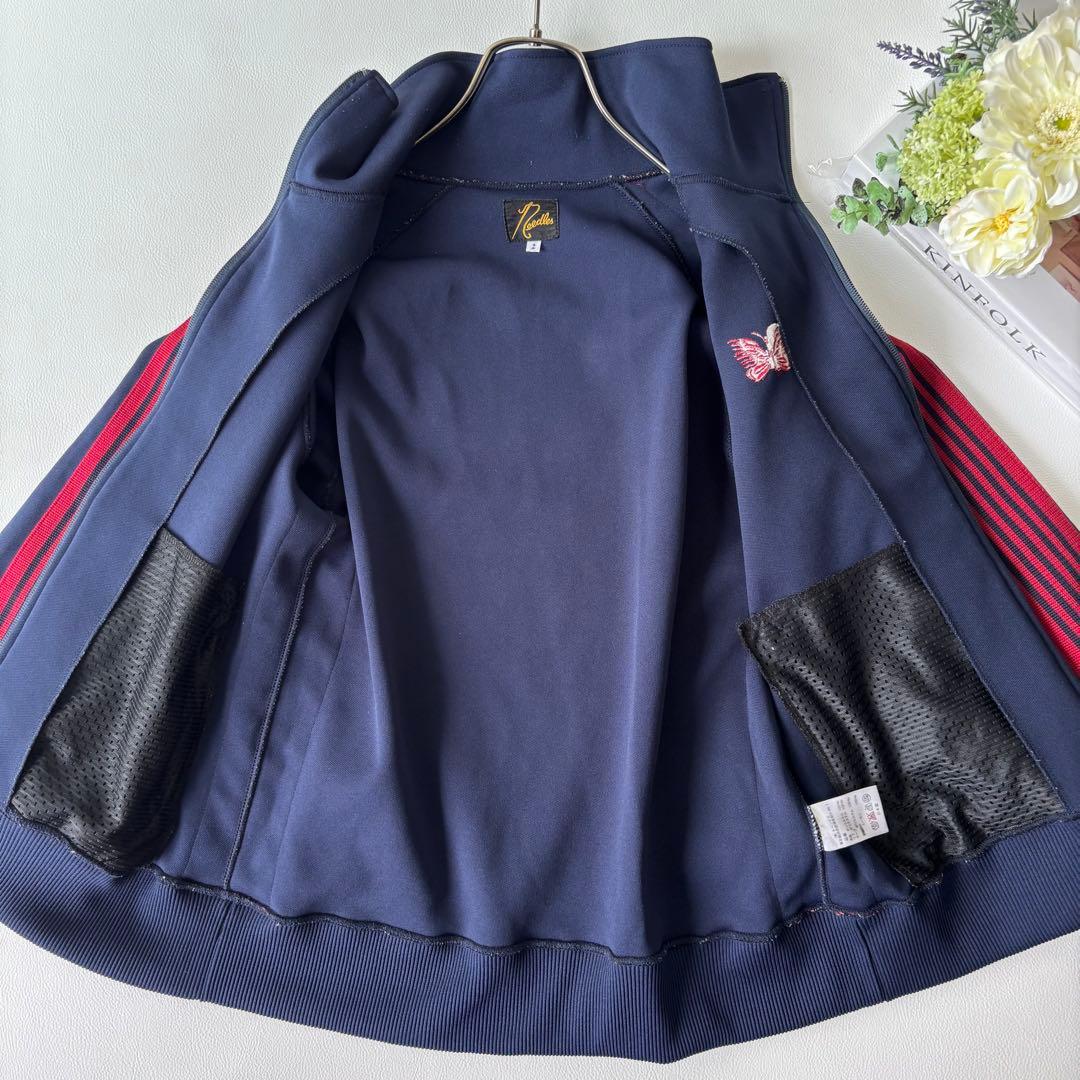 【美品】ニードルス トラックジャケット ネイビー 2 刺繍ロゴ 7分丈 永野芽郁