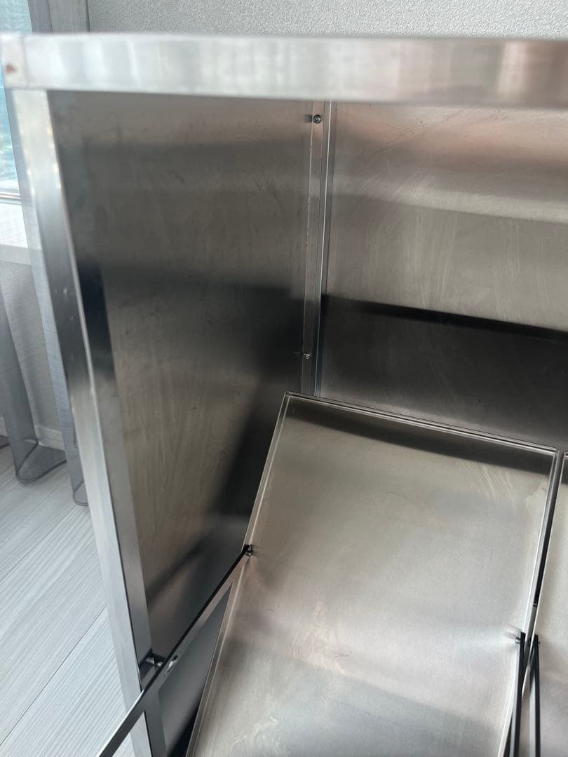 ★最終値下げ★ディノス ステンレス製ダストボックスワゴン 2分別タイプ　ゴミ箱