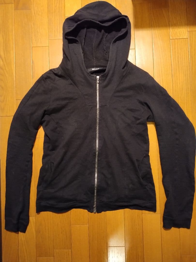 MA Julius 黒 ダブルジッパーパーカー