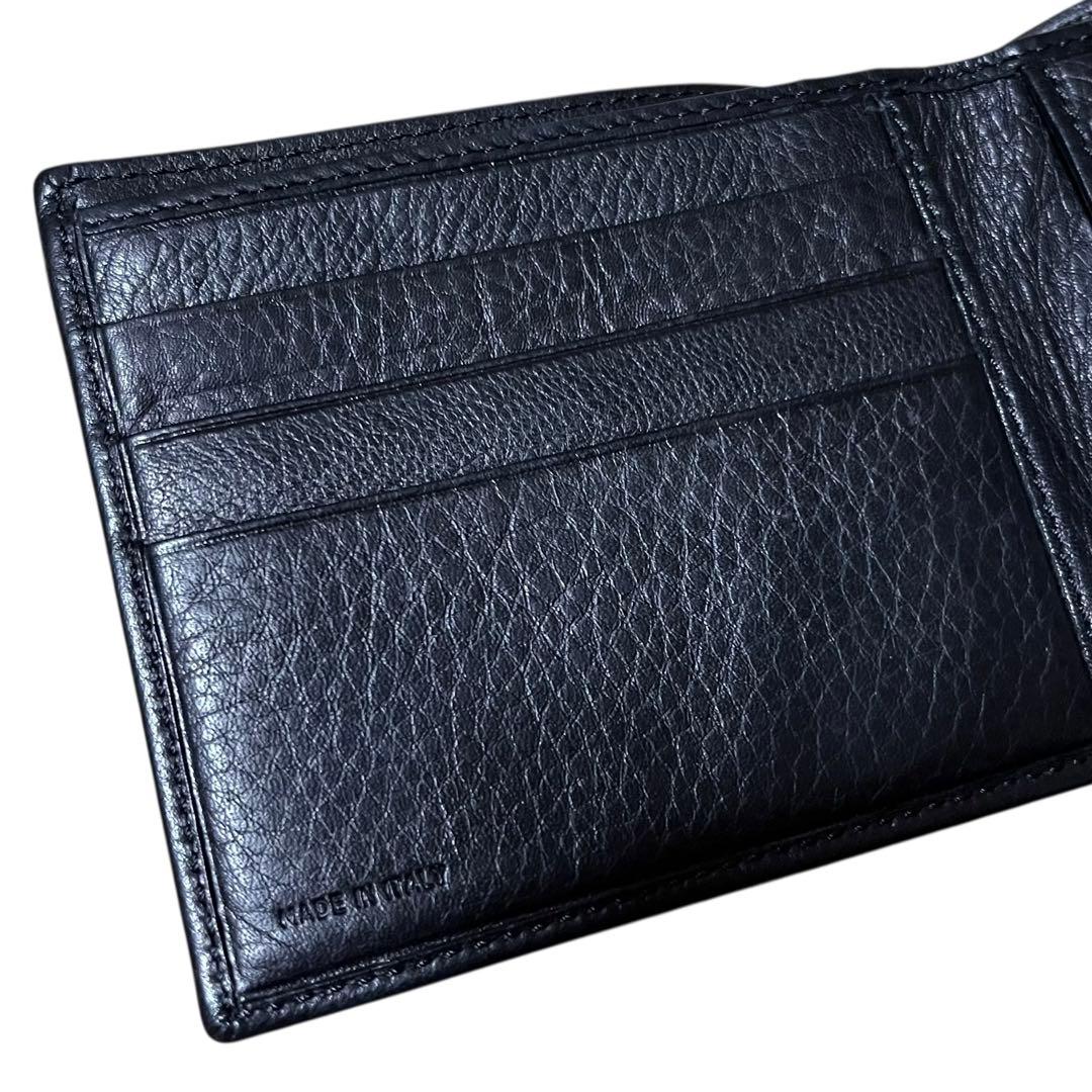 未使用✨バーバリー　ロゴ型押し　財布　二つ折り　ブラック　本革　ノバチェック