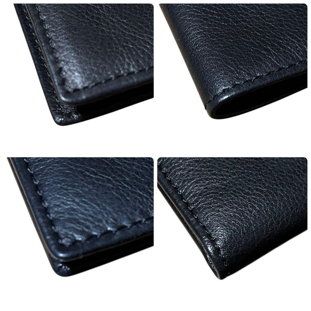 未使用✨バーバリー　ロゴ型押し　財布　二つ折り　ブラック　本革　ノバチェック