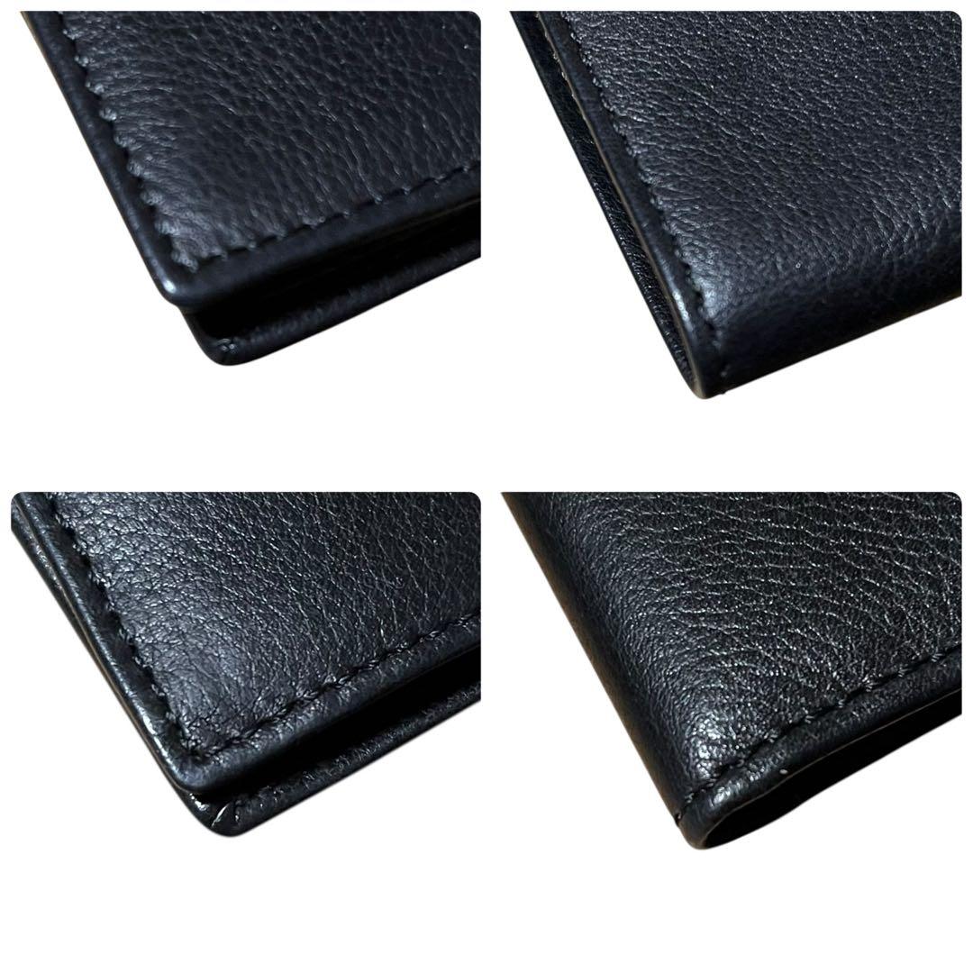 未使用✨バーバリー　ロゴ型押し　財布　二つ折り　ブラック　本革　ノバチェック