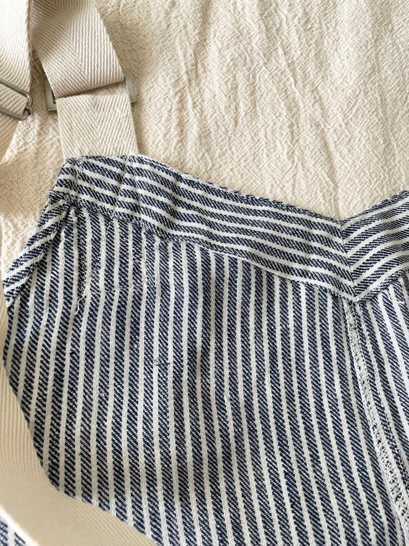 【新品未使用】ニコアンド　Lsize リネンツイルサロペット　ヒッコリー