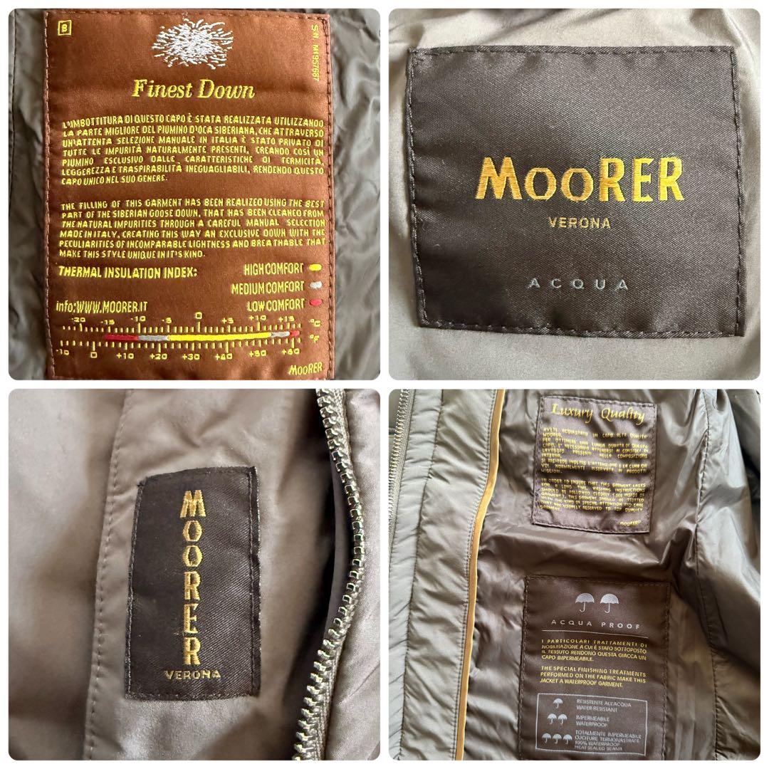 希少★MooRER エレッタ ダウンコート ファー付き 軽量 42 ブラウン