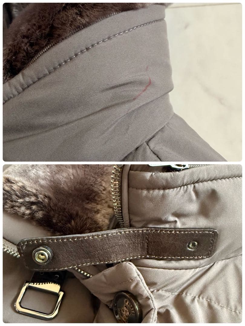 希少★MooRER エレッタ ダウンコート ファー付き 軽量 42 ブラウン