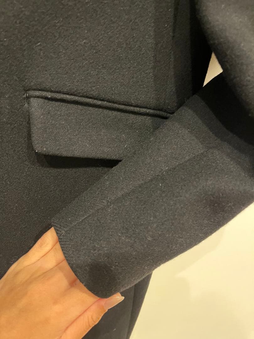 チェスターコート ロング ブラック