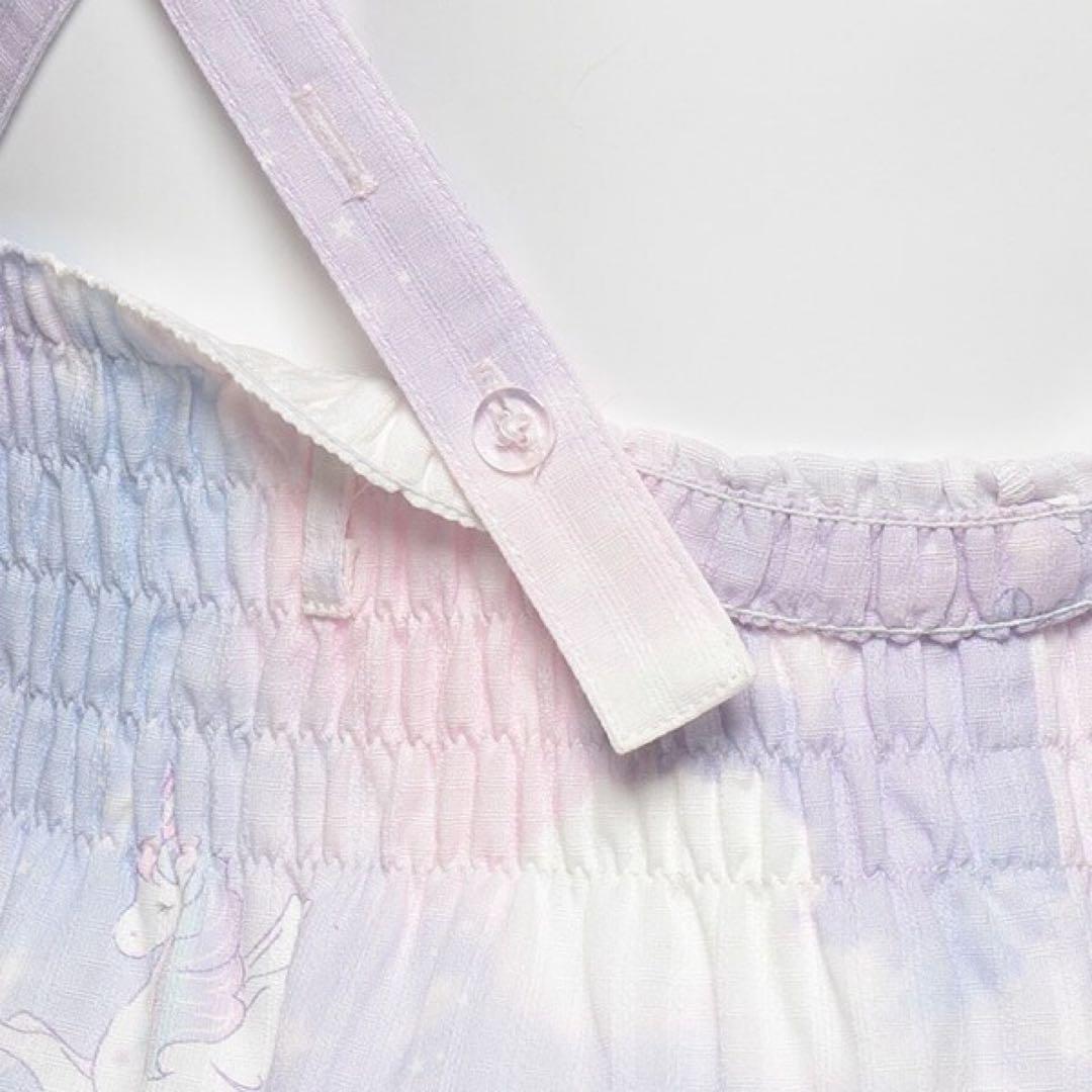 【メゾピアノ】ユニコーンスカイ柄浴衣　130