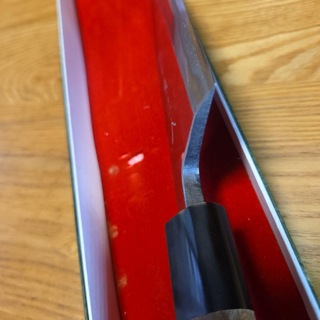 出刃包丁 鋼製？ 木製ハンドル　銘　総本家　東佳人　片刃