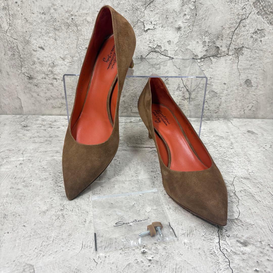 【美品】Santoni サントーニ スエード パンプス 37 イタリア製