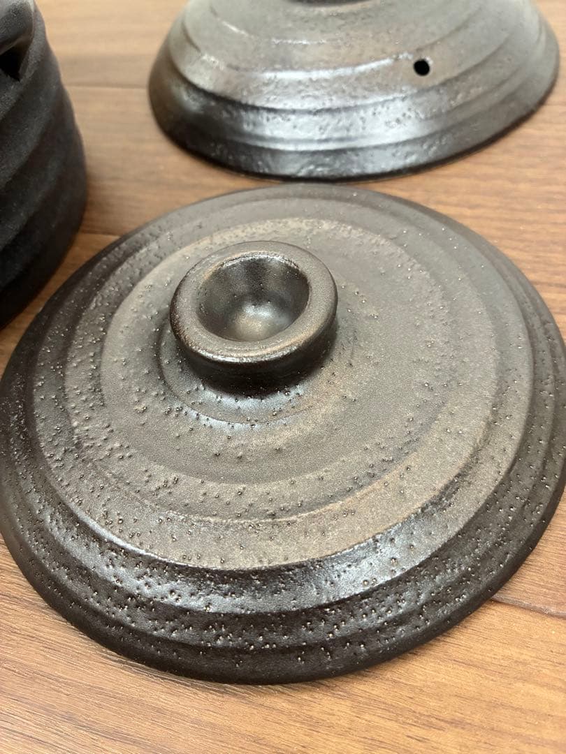 【未使用】萬古焼 特製二重蓋使用2合炊きご飯釜 ガスIH電子レンジ対応 千賀陶器