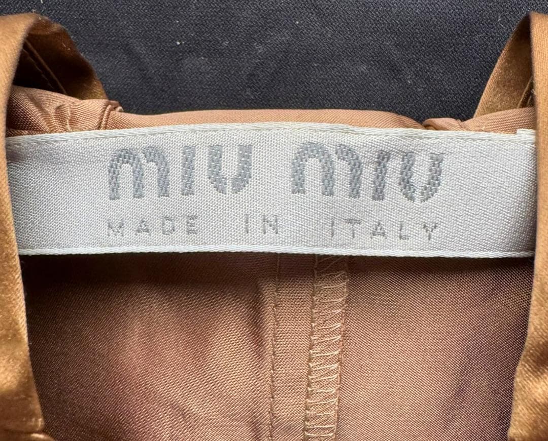Miu Miu　Y2K シルクトップ パーカー　ドローコード付き　サイズ40