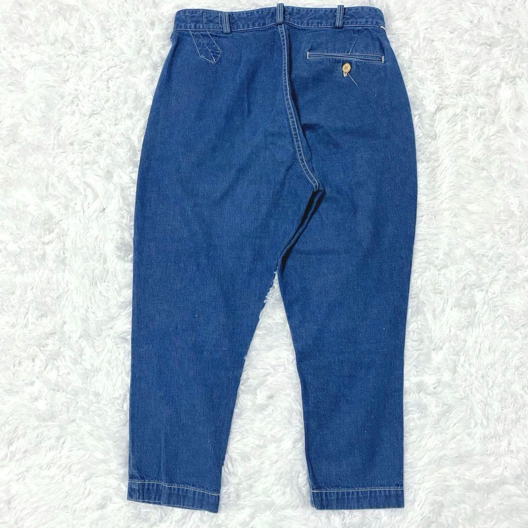 美品✨　オアスロウ　ビリージーン　ツータックデニムパンツ　L　コクーンデニム