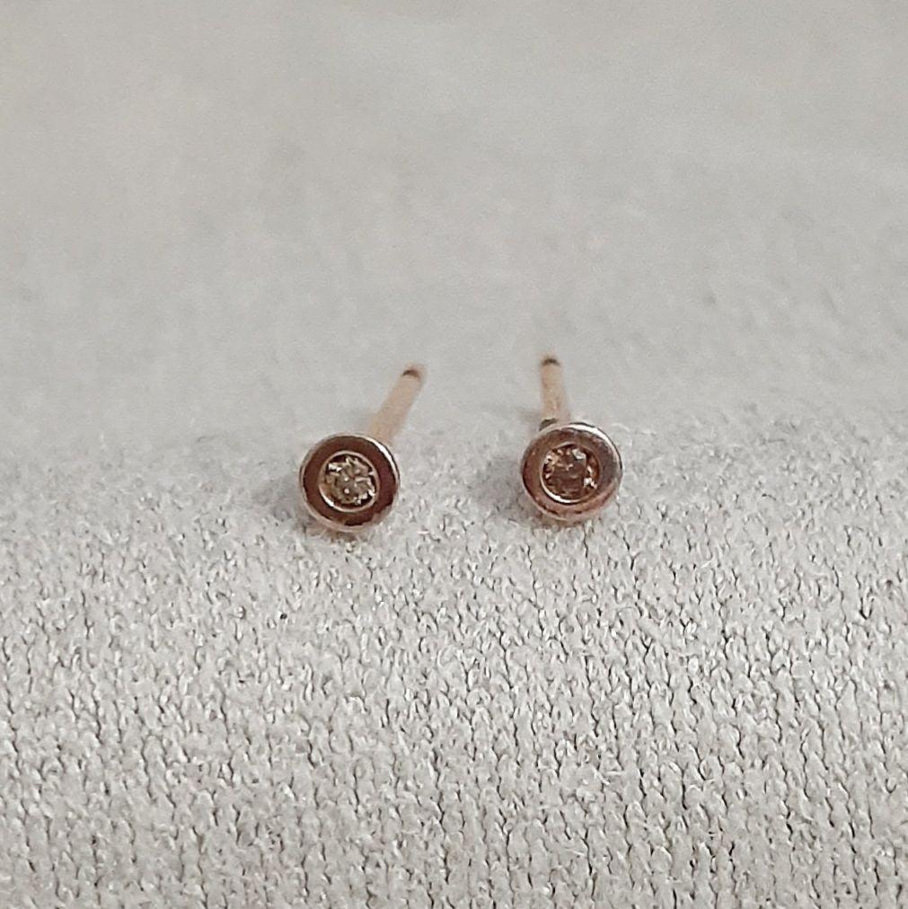 エテ K18/K10 MPG ブラウンダイヤモンド ピアス