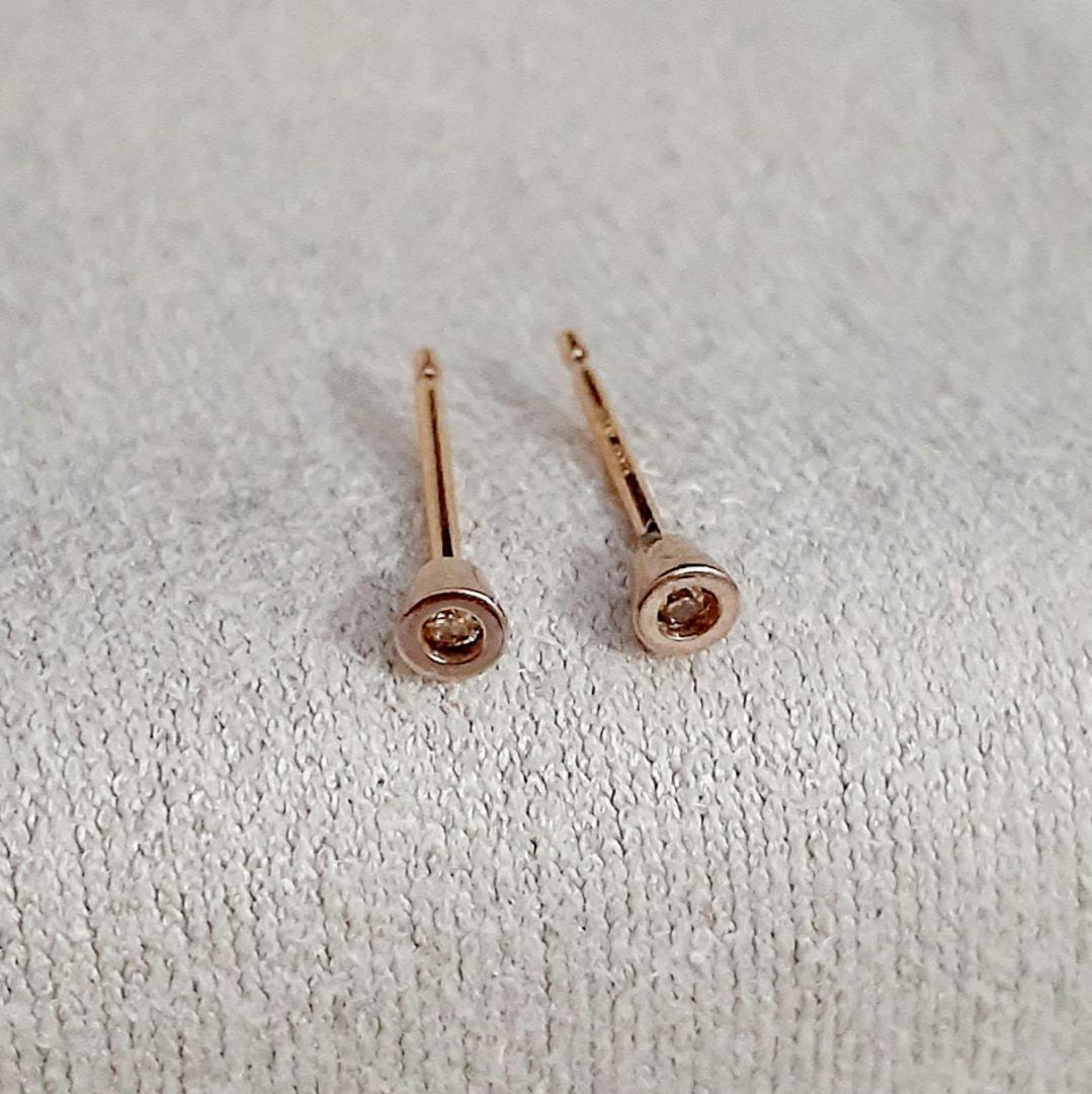 エテ K18/K10 MPG ブラウンダイヤモンド ピアス