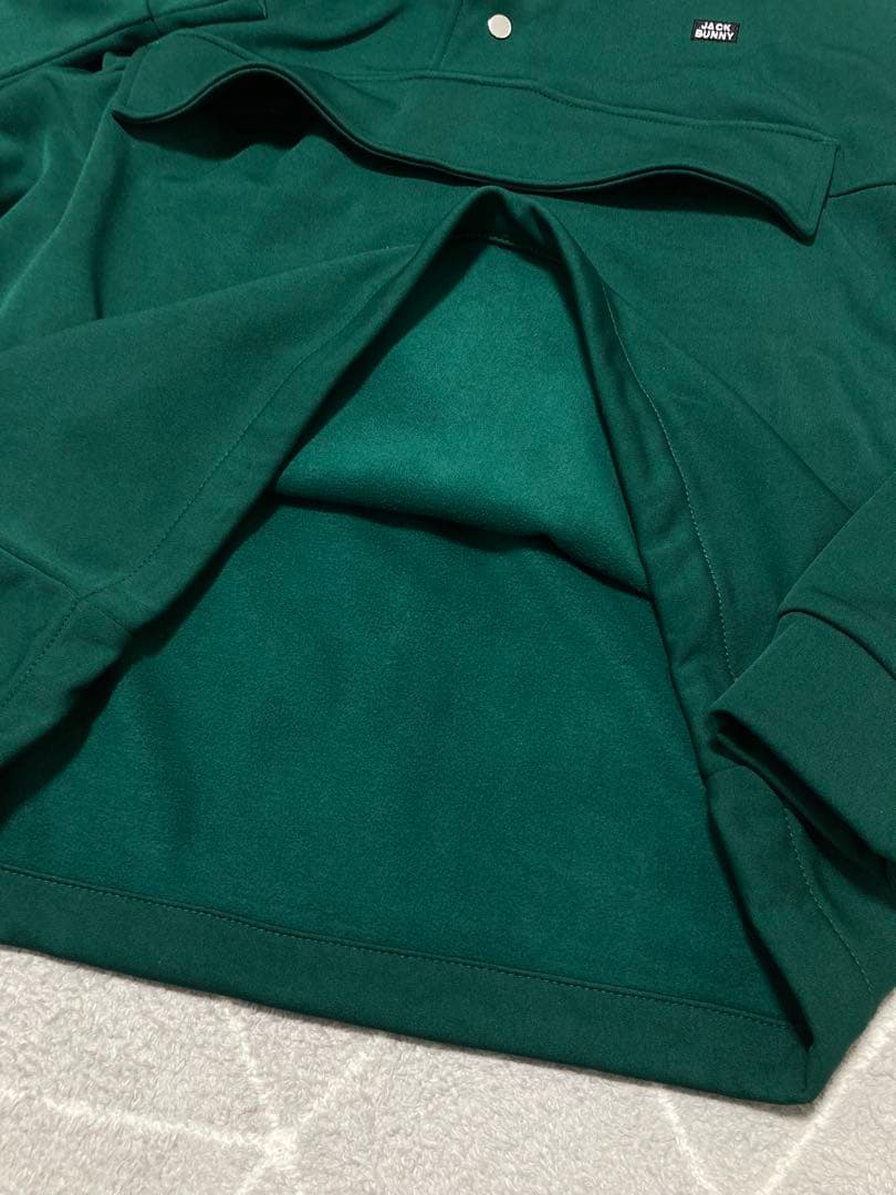 新品 パーリーゲイツ ジャックバニー ソフトタッチ 裏起毛パーカー(5)L/緑