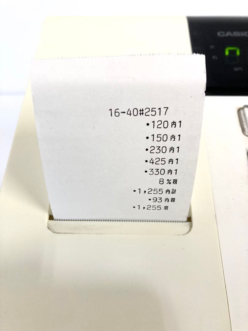 ◆CASIO カシオ◆電子レジスター 110ER 未使用ロールペーパー 3巻付き