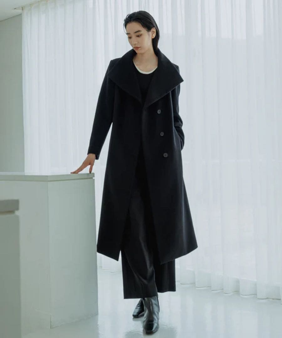 プレミアムカシミヤコート ROPE' 黒