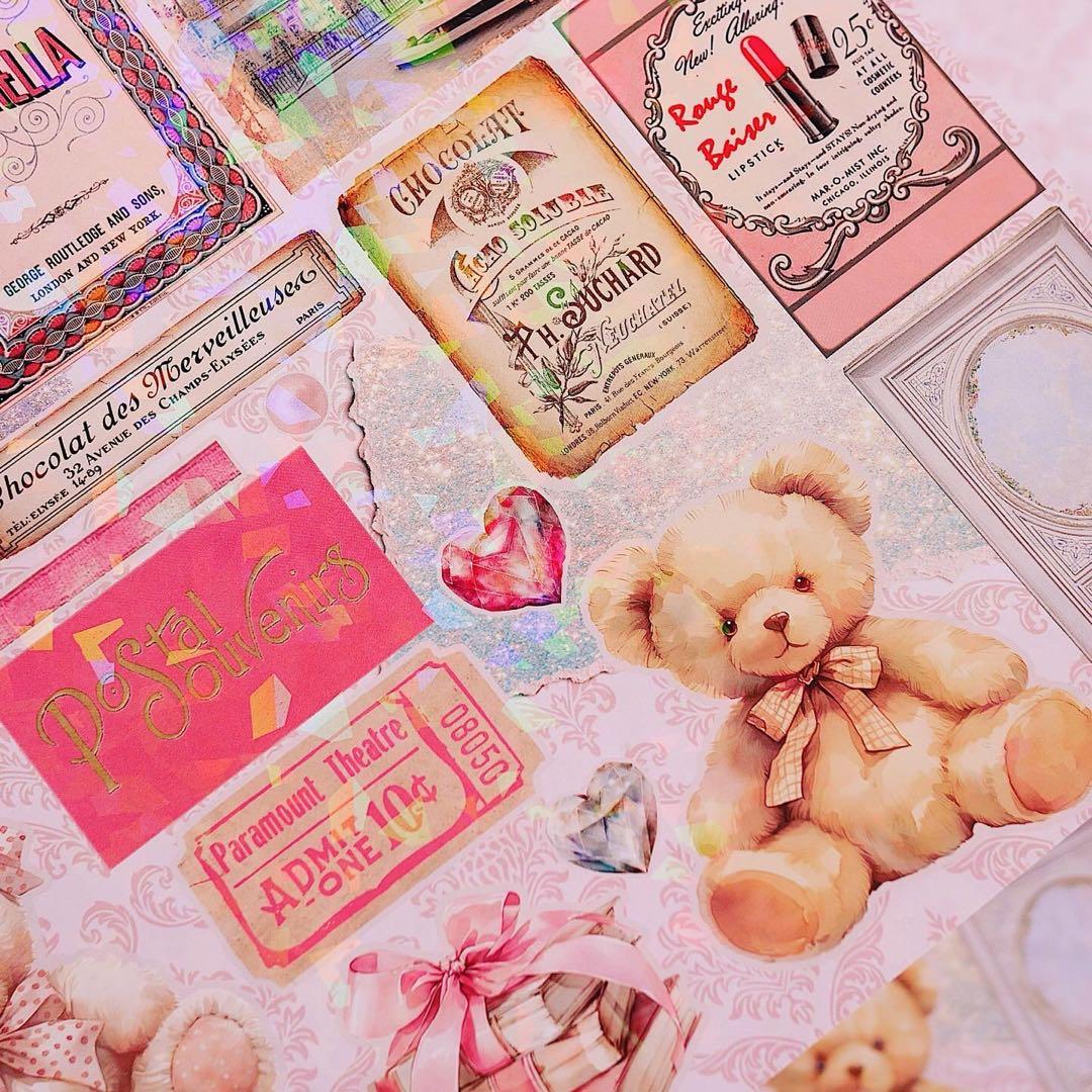 新作＆再販set 90枚♡A4デザインペーパー　コラージュ　素材　アンティーク