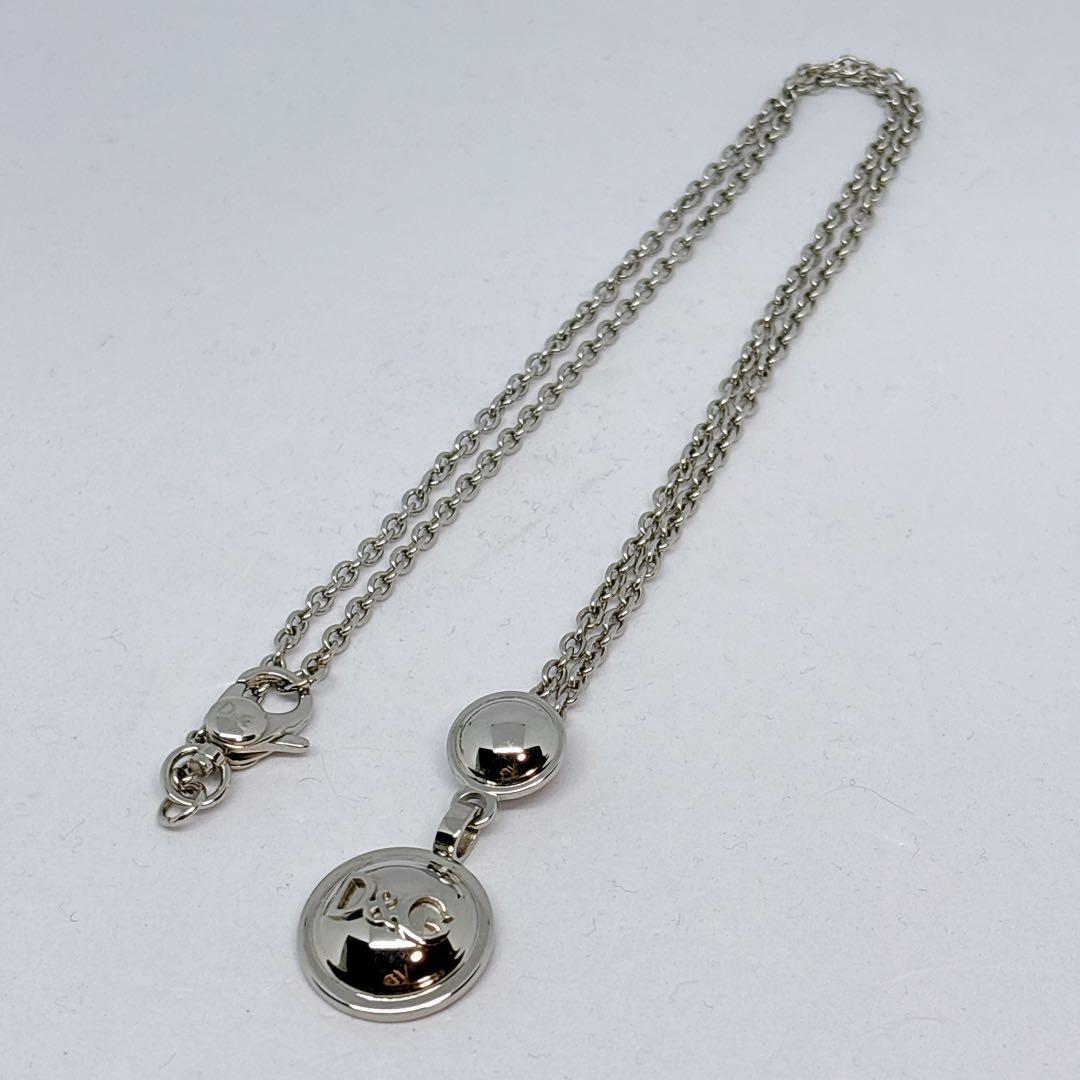 【箱付/美品】ドルチェアンドガッバーナ シルバー ロゴ チェーン ネックレス