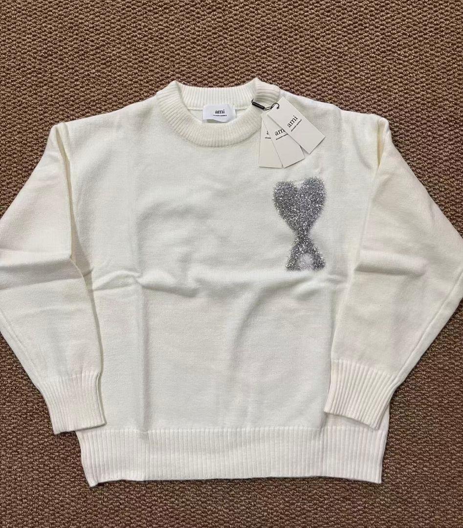 AMI PARISホワイト ニットセーター ハート型