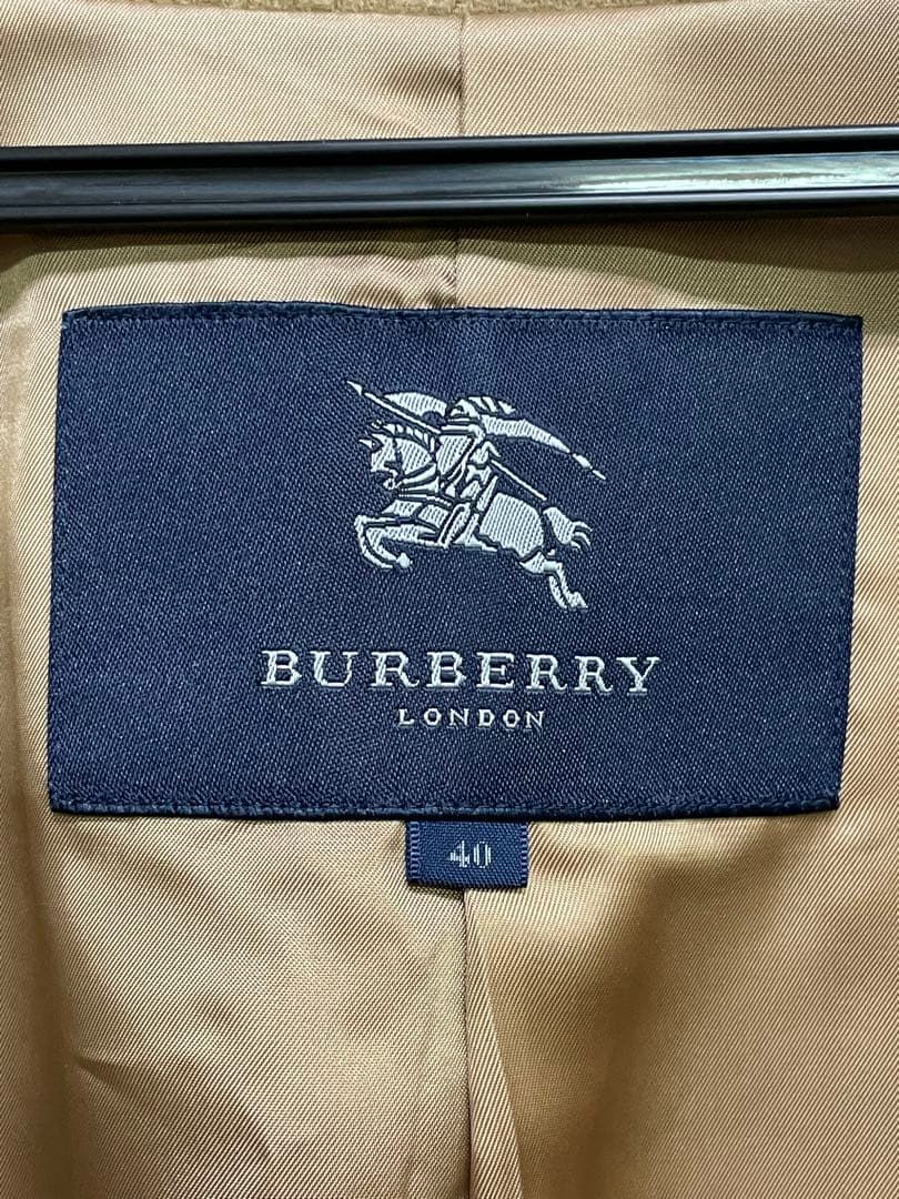 極美品　BURBERRY カシミヤ　チェック柄　ベージュ ロングコート　ウール