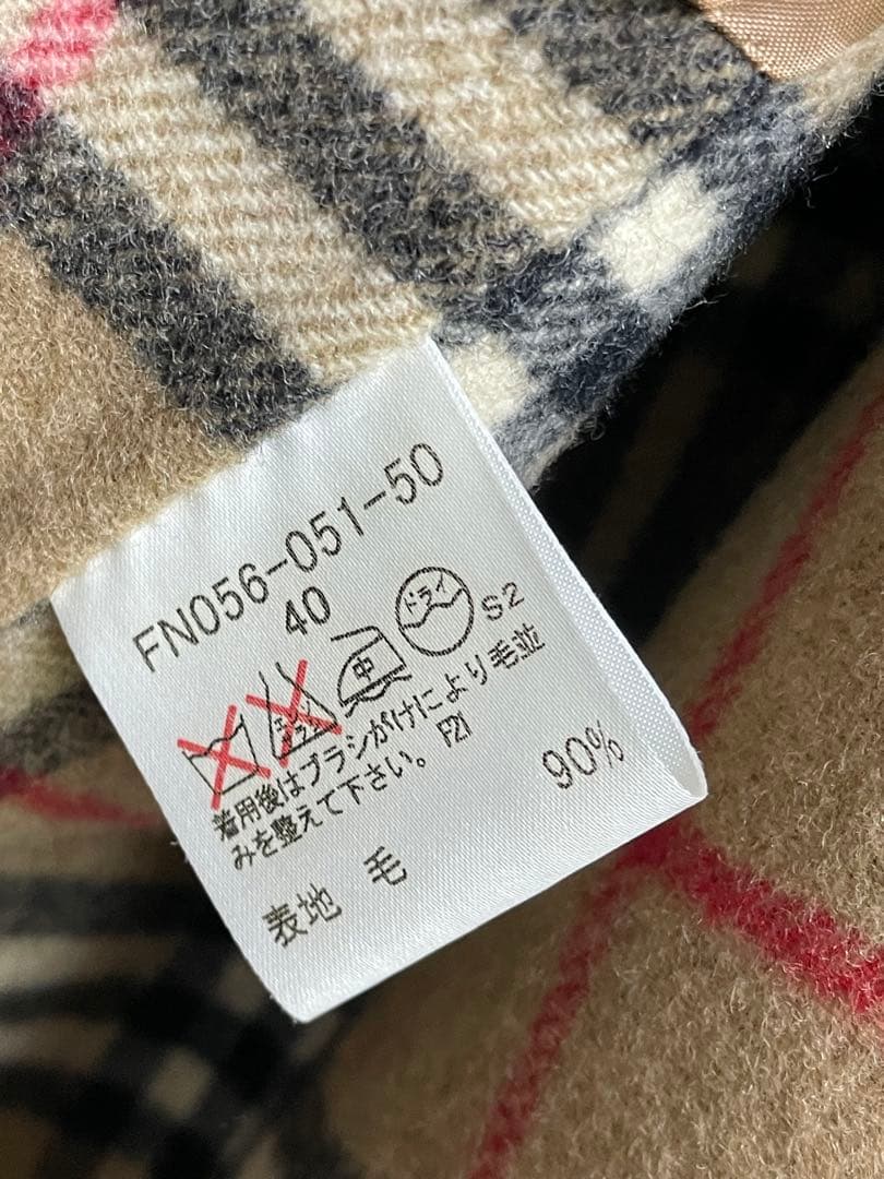 極美品　BURBERRY カシミヤ　チェック柄　ベージュ ロングコート　ウール